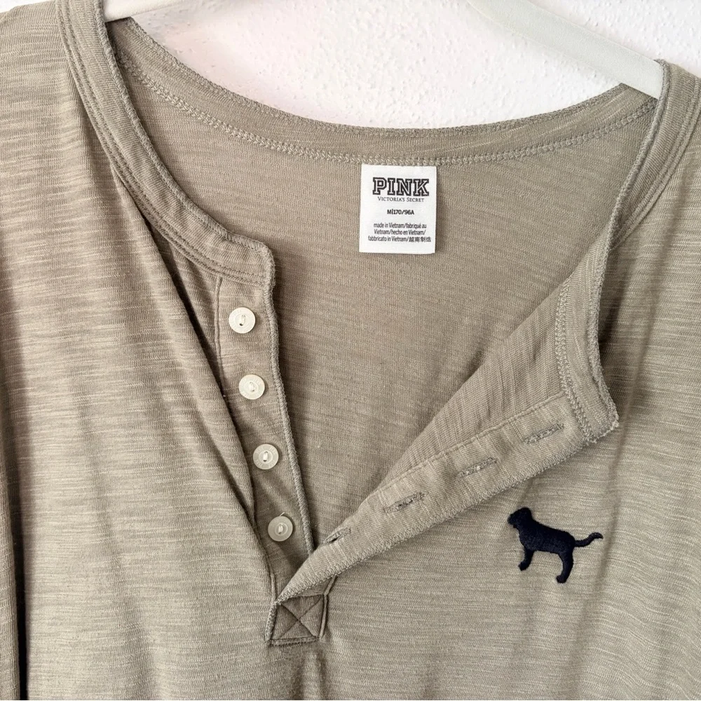 PINK Victoria's Secret Sage Long Sleeve Henley - Picture 4 of 4